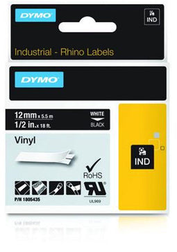 Dymo 1805435 - Printerlabel - UV-bestendig en chemisch bestendig - Wit op zwart