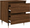 vidaXL - Nachtkastje - 40x35x50 - cm - bewerkt - hout - bruin - eikenkleur