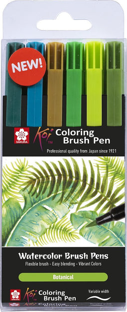Sakura Koi Coloring Brush Pen set Botanical | 6 kleuren