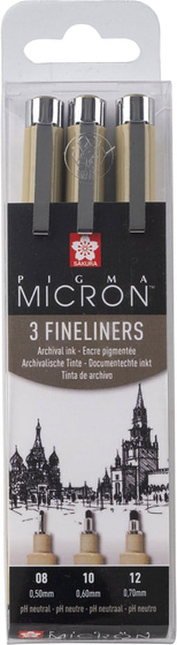 Sakura pigma micron etui 3 fineliners zwart | 6 stuks