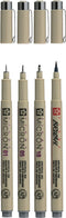 Sakura Pigma Micron fineliner set | 4 maten, Koelgrijs