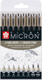 Sakura pigma micron fineliner set 8 koudgrijs | 6 stuks