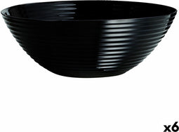 Saladekom Luminarc Harena Zwart Glas (Ø 27 cm) (6 Stuks)