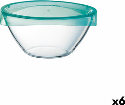 Saladekom Luminarc Keep'n Lagon Transparant Met deksel Glas Ø 17 cm (6 Stuks)