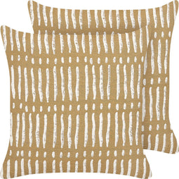 SALIX - Sierkussen set van 2 - Beige - 45 x 45 cm - Katoen