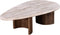 Salontafel Akira Ovaal Marmer met houten poten 110x60 cm