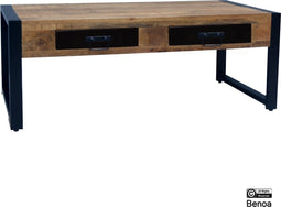 Salontafel Bas mangohout 2 lades 120 cm - Naturel