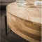 Salontafel Bella rond Acacia Ø120 cm naturel - grote ronde koffietafel - metalen frame - massief hout