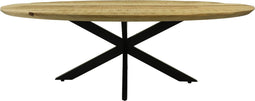 Salontafel Bern swiss edge - 130x80x42.5 - Naturel/zwart - Mangohout/metaal