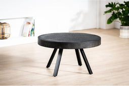 Salontafel Bernardo rond 74 cm - vintage zwart | BY-OLAF