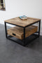 Salontafel Bijzettafel Industrieel Design | Mangohout en Staal | 60x60x45