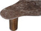 Salontafel - Bruin - Marmer - Houten Poten - 129x70x39 cm