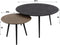 Salontafel Burlington set van 2 rond metallic - zwart/brass