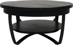 Salontafel Cilamon - 70 cm - Zwart blad - Zwart onderstel
