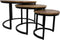 Salontafel District - ø67xø51xø35 cm - Rustiek mangohout/ijzer - Set van 3