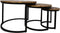 Salontafel District - ø67xø51xø35 cm - Rustiek mangohout/ijzer - Set van 3