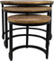Salontafel District - ø67xø51xø35 cm - Rustiek mangohout/ijzer - Set van 3
