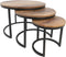 Salontafel District - ø67xø51xø35 cm - Rustiek mangohout/ijzer - Set van 3