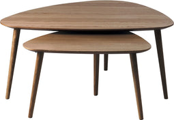 Salontafel Driehoekig Donkerbruin - Eikenhout - Set van 2 - House Nordic