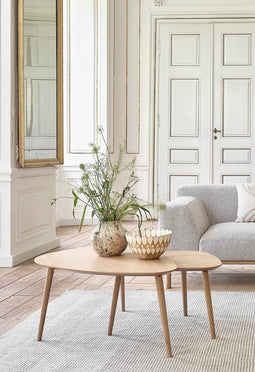 Salontafel Driehoekig Naturel - Eikenhout - Set van 2 - House Nordic