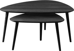Salontafel Driehoekig Zwart - Eikenhout - Set van 2 - House Nordic