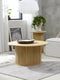 Salontafel Eikenhout Naturel - 90x90x45cm - Rond - Tafel Nola - Giga Living