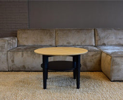 Salontafel Eleganza rond eiken 80 cm - zwart | Meubelplaats