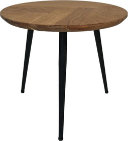 Salontafel Fishbone - 45x45x39 - Naturel/zwart - Eiken/metaal