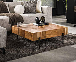 Salontafel Hanoi 90cm vierkant Acacia - Naturel | Meubelplaats