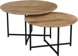 Salontafel Isa Set van 2 - salontafels rond - salontafel industrieel