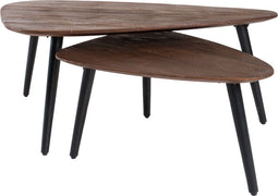 Salontafel Jamal - Espresso Mangohout - Set van 2