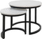 Salontafel Jasmin Marmer - Set van 2 Klein - Wit/Zwart