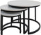 Salontafel Jasmin Marmer - Set van 3 - Wit/Zwart
