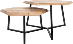 Salontafel Kiara - Set van 2 - Achthoekige tafeltjes - Mangohout