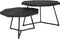 Salontafel Kiara - Set van 2 - Achthoekige tafeltjes - Zwart Mangohout