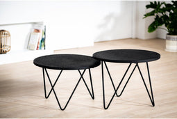Salontafel Lavy rond set van 2 - Zwart | BY-OLAF