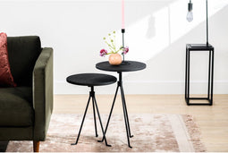 Salontafel Lavy small rond set van 2 - Zwart | BY-OLAF
