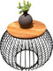 Salontafel Mangohout - Bijzettafel - Salontafel Rond - Industrieel - 65 x 65 x 51 cm