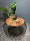 Salontafel Mangohout - Bijzettafel - Salontafel Rond - Industrieel - 80 x 80 x 51 cm