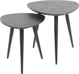 Salontafel Marquina set van 2 driehoekig melamine - marmerlook