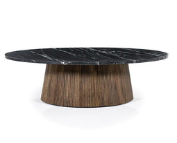 Salontafel Maxim ovaal marmer 120x70 cm - zwart | Eleonora