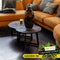 Salontafel Mees set van 2 - salontafels zwart - ronde salontafels 60 en 70 cm