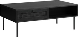 Salontafel Melamine Zwart - 60x110cm - 1-Deurs - Tafel Pensacola - Giga Living