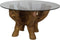 Salontafel met glasplaat - oud teak wortelhout