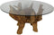 Salontafel met glasplaat - oud teak wortelhout