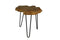 Salontafel met hairpin poten - ijzer/teak