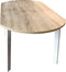Salontafel - metaal hout - 90 x 50 cm - wit lichtbruin
