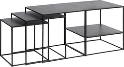 Salontafel Metaal Zwart - 50x50cm - 1 Plank - Tafel Pebble - Giga Living