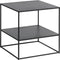 Salontafel Metaal Zwart - 50x50cm - 1 Plank - Tafel Pebble - Giga Living