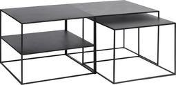 Salontafel Metaal Zwart - 65x65cm - Vierkant - Tafel Pebble - Giga Living